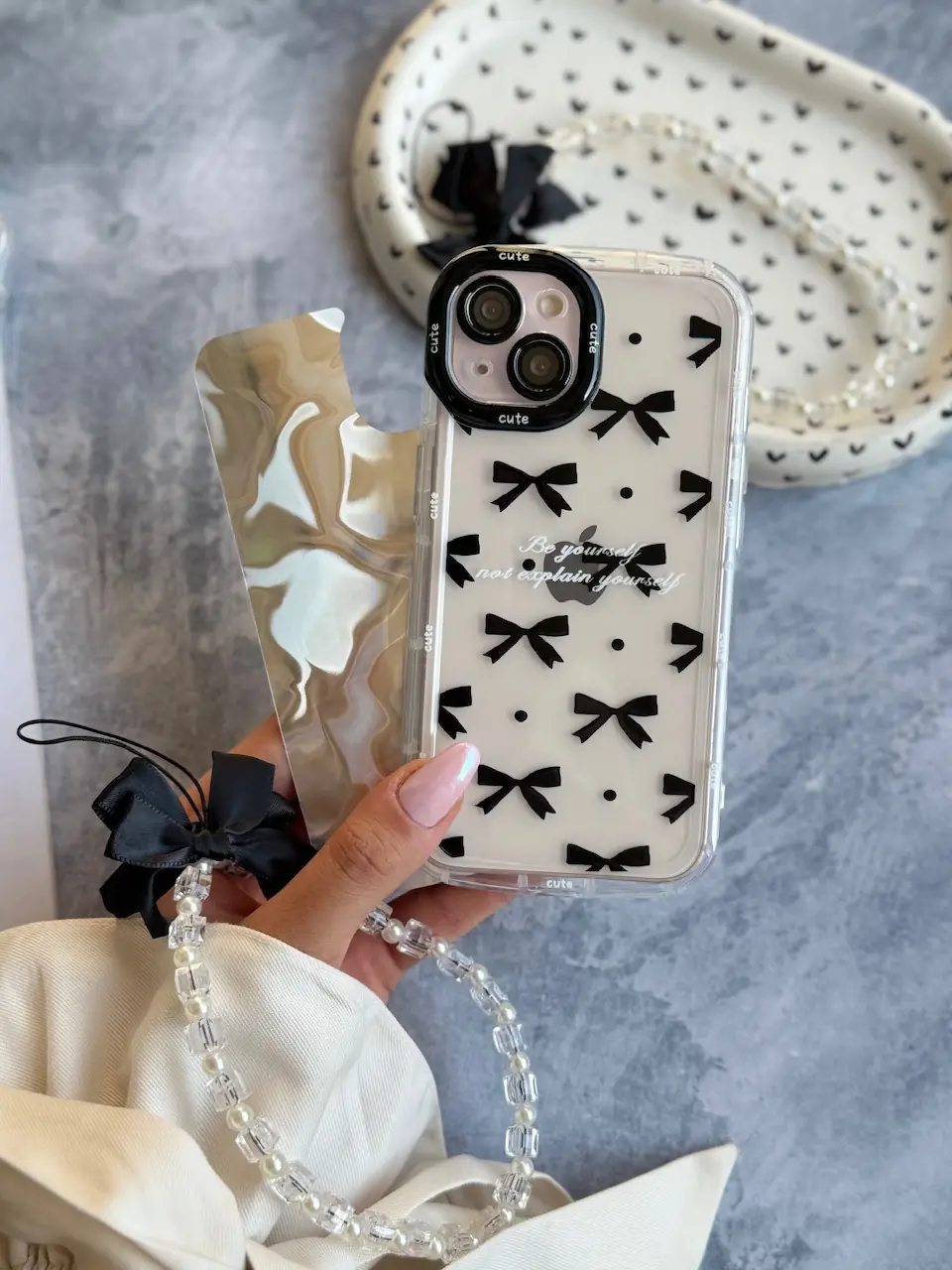 قاب Cute Bow Tie با آویز (کدC2074) - تصویر 3