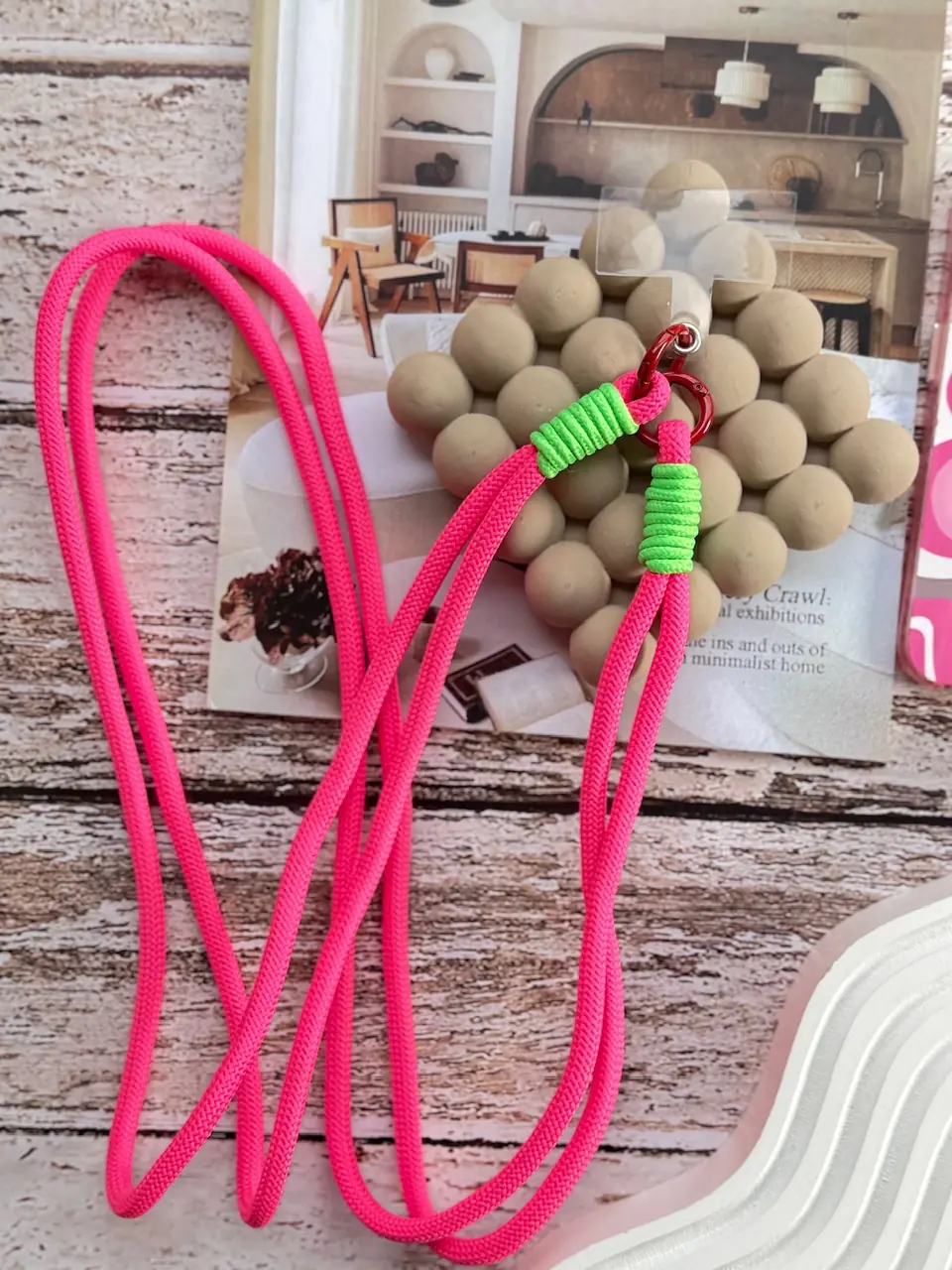 بند کنفی بلند صورتی (کدa0198) - تصویر 2